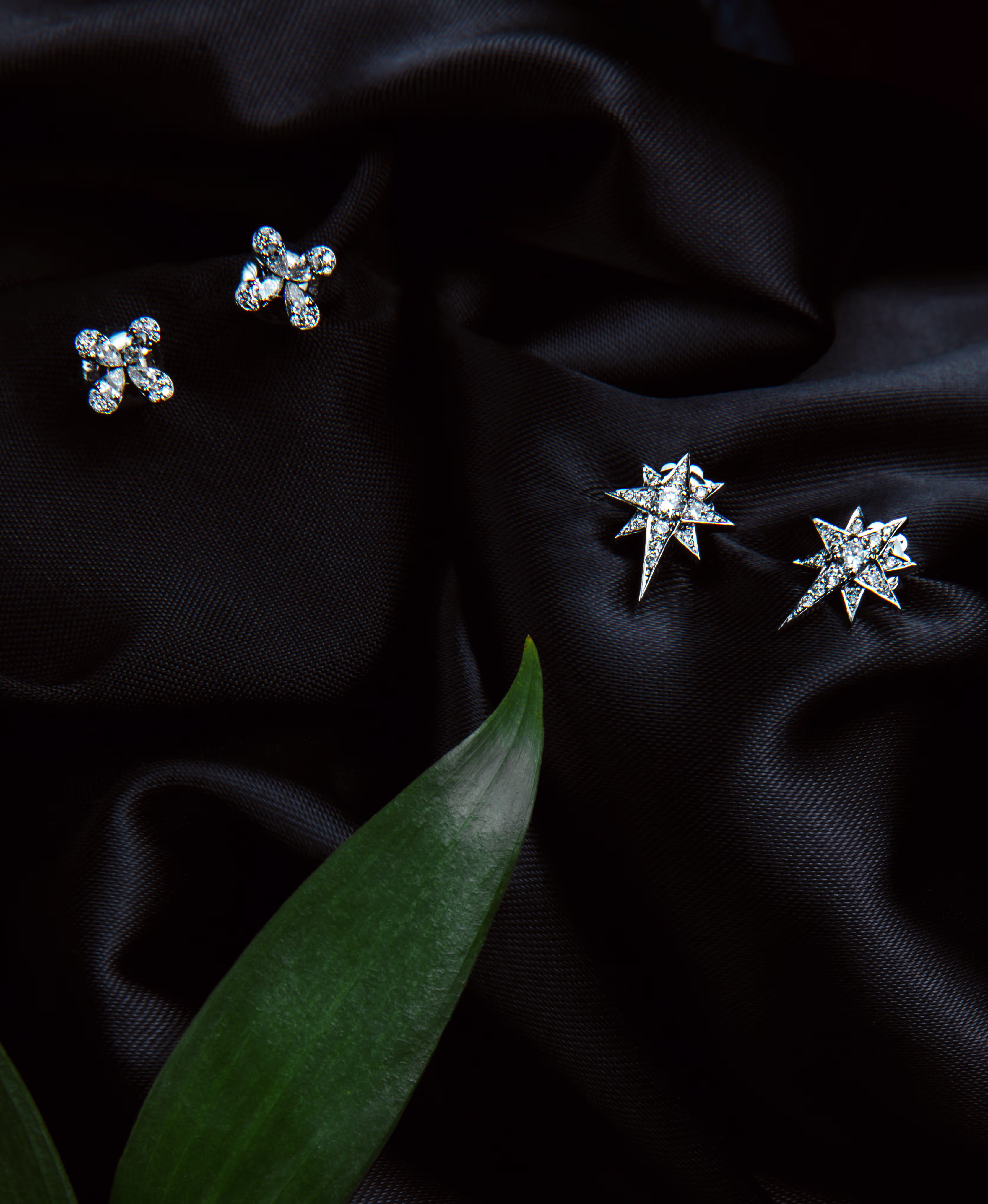 Flawless Floral Diamond Stud Earrings
